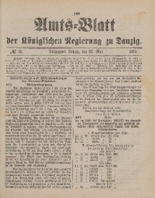 Amts-Blatt der Königlichen Regierung zu Danzig, 27. Mai 1899, Nr. 21