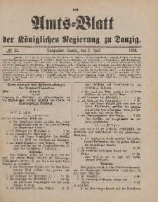 Amts-Blatt der Königlichen Regierung zu Danzig, 3. Juni 1899, Nr. 22