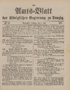 Amts-Blatt der Königlichen Regierung zu Danzig, 1. Juli 1899, Nr. 26