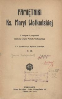 Pamiętniki ks. Maryi Wołkońskiej