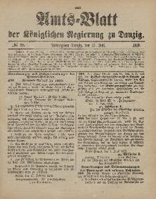 Amts-Blatt der Königlichen Regierung zu Danzig, 15. Juli 1899, Nr. 28