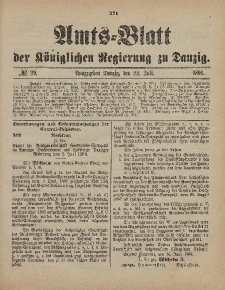 Amts-Blatt der Königlichen Regierung zu Danzig, 22. Juli 1899, Nr. 29