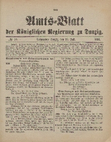 Amts-Blatt der Königlichen Regierung zu Danzig, 29. Juli 1899, Nr. 30
