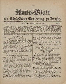 Amts-Blatt der Königlichen Regierung zu Danzig, 29. Juli 1899, Nr. 30