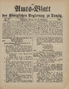 Amts-Blatt der Königlichen Regierung zu Danzig, 23. September 1899, Nr. 38