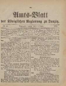 Amts-Blatt der Königlichen Regierung zu Danzig, 7. Oktober 1899, Nr. 40