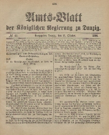 Amts-Blatt der Königlichen Regierung zu Danzig, 21. Oktober 1899, Nr. 42