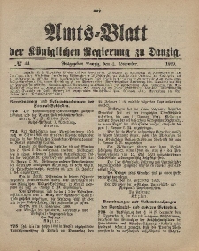 Amts-Blatt der Königlichen Regierung zu Danzig, 4. November 1899, Nr. 44