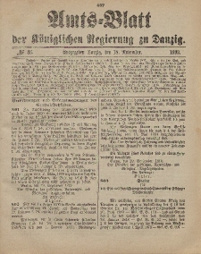 Amts-Blatt der Königlichen Regierung zu Danzig, 18. November 1899, Nr. 46