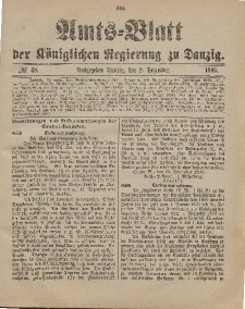 Amts-Blatt der Königlichen Regierung zu Danzig, 2. Dezember 1899, Nr. 48