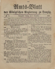 Amts-Blatt der Königlichen Regierung zu Danzig, 9. Dezember 1899, Nr. 49