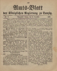 Amts-Blatt der Königlichen Regierung zu Danzig, 16. Dezember 1899, Nr. 50
