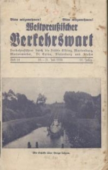Westpreußischer Verkehrswart, 16-31. Juli 1936, H. 14. 11. Jahrg