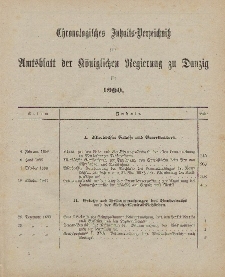 Chronologisches Inhaltsverzeichnis zum Amtsblatt der Königlichen Regierung zu Danzig pro 1900