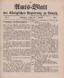 Amts-Blatt der Königlichen Regierung zu Danzig, 5. Februar 1898, Nr. 6