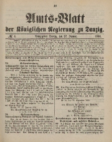 Amts-Blatt der Königlichen Regierung zu Danzig, 27. Januar 1900, Nr. 4