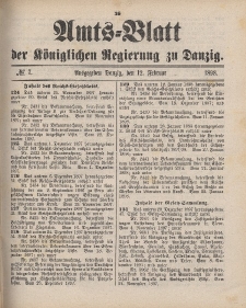 Amts-Blatt der Königlichen Regierung zu Danzig, 12. Februar 1898, Nr. 7