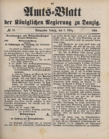 Amts-Blatt der Königlichen Regierung zu Danzig, 5. März 1898, Nr. 10