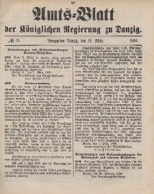 Amts-Blatt der Königlichen Regierung zu Danzig, 12. März 1898, Nr. 11
