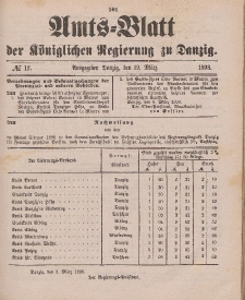 Amts-Blatt der Königlichen Regierung zu Danzig, 19. März 1898, Nr. 12