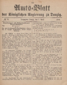 Amts-Blatt der Königlichen Regierung zu Danzig, 9. April 1898, Nr. 15