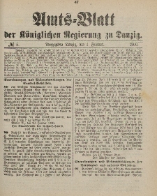 Amts-Blatt der Königlichen Regierung zu Danzig, 3. Februar 1900, Nr. 5