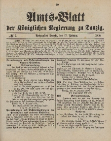 Amts-Blatt der Königlichen Regierung zu Danzig, 17. Februar 1900, Nr. 7