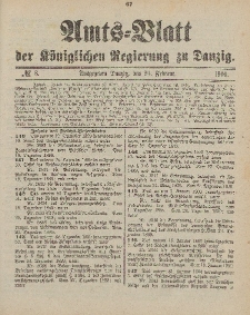 Amts-Blatt der Königlichen Regierung zu Danzig, 24. Februar 1900, Nr. 8