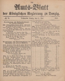 Amts-Blatt der Königlichen Regierung zu Danzig, 21. Mai 1898, Nr. 21
