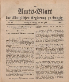 Amts-Blatt der Königlichen Regierung zu Danzig, 23. Juli 1898, Nr. 30