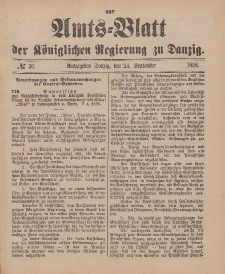 Amts-Blatt der Königlichen Regierung zu Danzig, 24. September 1898, Nr. 39