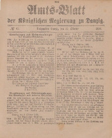 Amts-Blatt der Königlichen Regierung zu Danzig, 22. Oktober 1898, Nr. 43