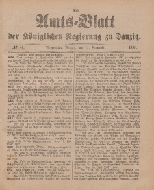 Amts-Blatt der Königlichen Regierung zu Danzig, 12. November 1898, Nr. 46