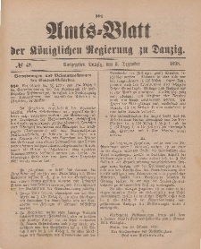 Amts-Blatt der Königlichen Regierung zu Danzig, 3. Dezember 1898, Nr. 49