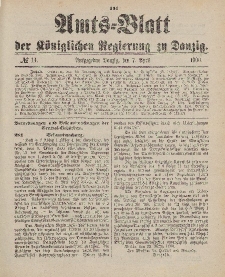 Amts-Blatt der Königlichen Regierung zu Danzig, 7. April 1900, Nr. 14