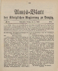 Amts-Blatt der Königlichen Regierung zu Danzig, 14. April 1900, Nr. 15