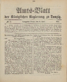 Amts-Blatt der Königlichen Regierung zu Danzig, 21. April 1900, Nr. 16