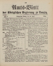 Amts-Blatt der Königlichen Regierung zu Danzig, 28. April 1900, Nr. 17