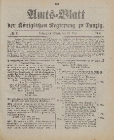 Amts-Blatt der Königlichen Regierung zu Danzig, 12. Mai 1900, Nr. 19