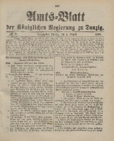 Amts-Blatt der Königlichen Regierung zu Danzig, 4. August 1900, Nr. 31