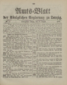Amts-Blatt der Königlichen Regierung zu Danzig, 18. August 1900, Nr. 33