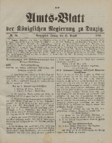 Amts-Blatt der Königlichen Regierung zu Danzig, 25. August 1900, Nr. 34