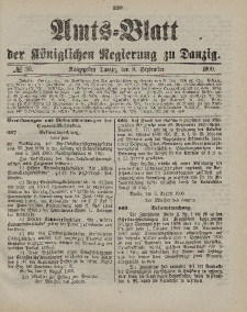 Amts-Blatt der Königlichen Regierung zu Danzig, 8. September 1900, Nr. 36