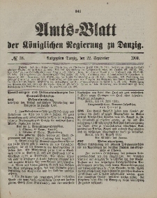 Amts-Blatt der Königlichen Regierung zu Danzig, 22. September 1900, Nr. 38