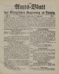 Amts-Blatt der Königlichen Regierung zu Danzig, 29. September 1900, Nr. 39
