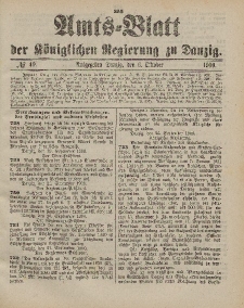 Amts-Blatt der Königlichen Regierung zu Danzig, 6. Oktober 1900, Nr. 40