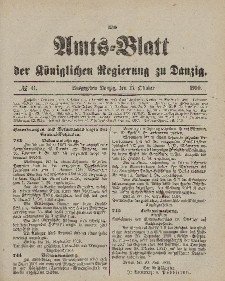 Amts-Blatt der Königlichen Regierung zu Danzig, 13. Oktober 1900, Nr. 41