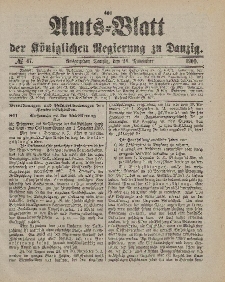 Amts-Blatt der Königlichen Regierung zu Danzig, 24. November 1900, Nr. 47