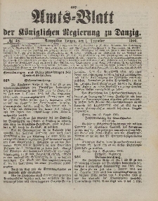 Amts-Blatt der Königlichen Regierung zu Danzig, 1. Dezember 1900, Nr. 48