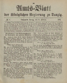 Amts-Blatt der Königlichen Regierung zu Danzig, 16. Februar 1901, Nr. 7